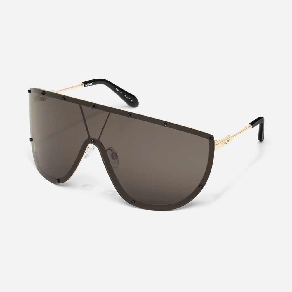 Quay Australia Shield Sunglasses in Smoke and Gold